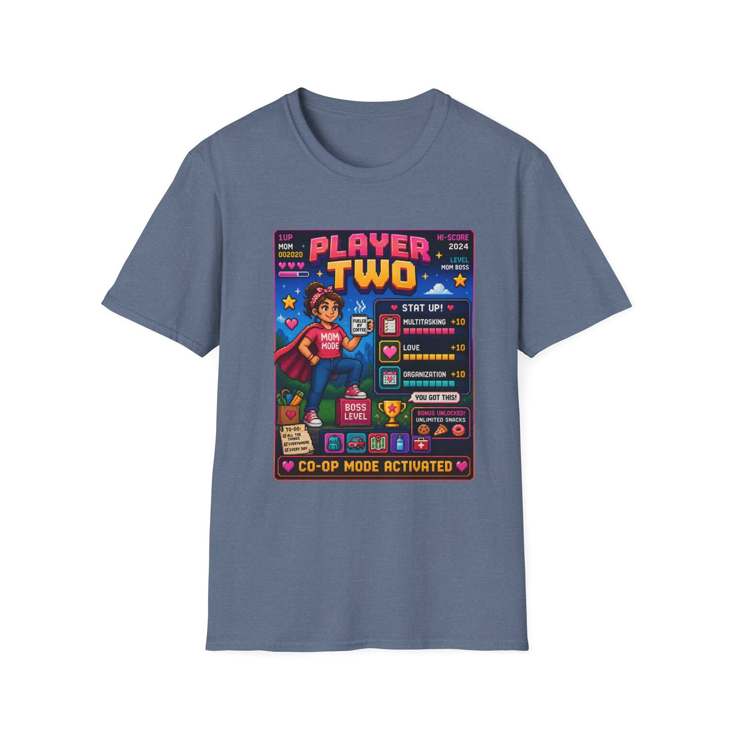 Player2 Mom 8 bit T Shirt