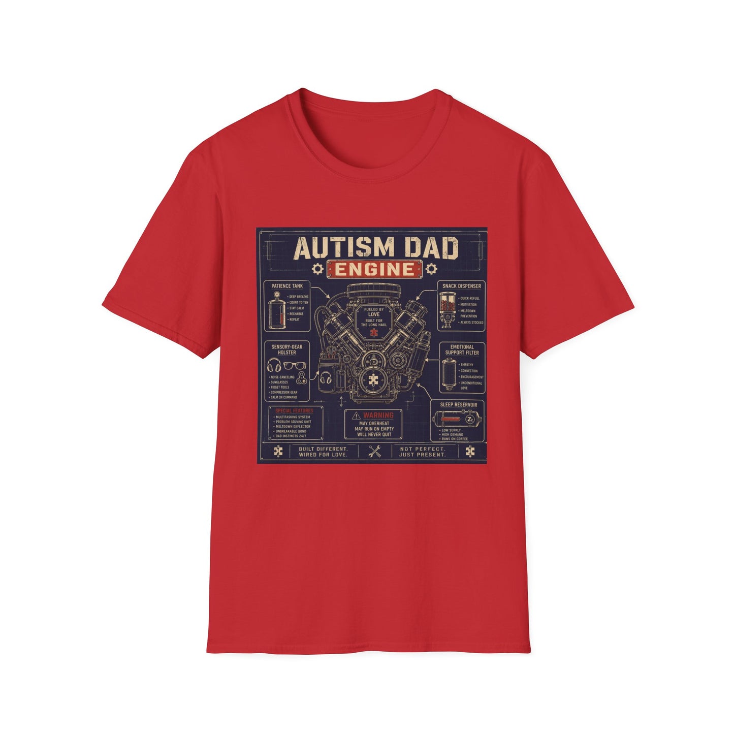 Autism Dad Engine T Shirt
