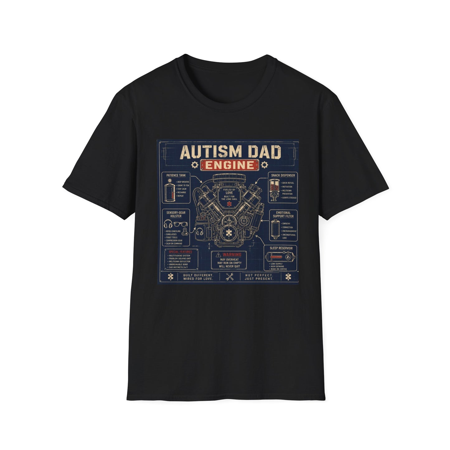 Autism Dad Engine T Shirt
