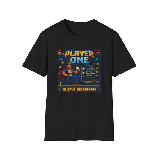 Player 1 Dad 8 bit T Shirt