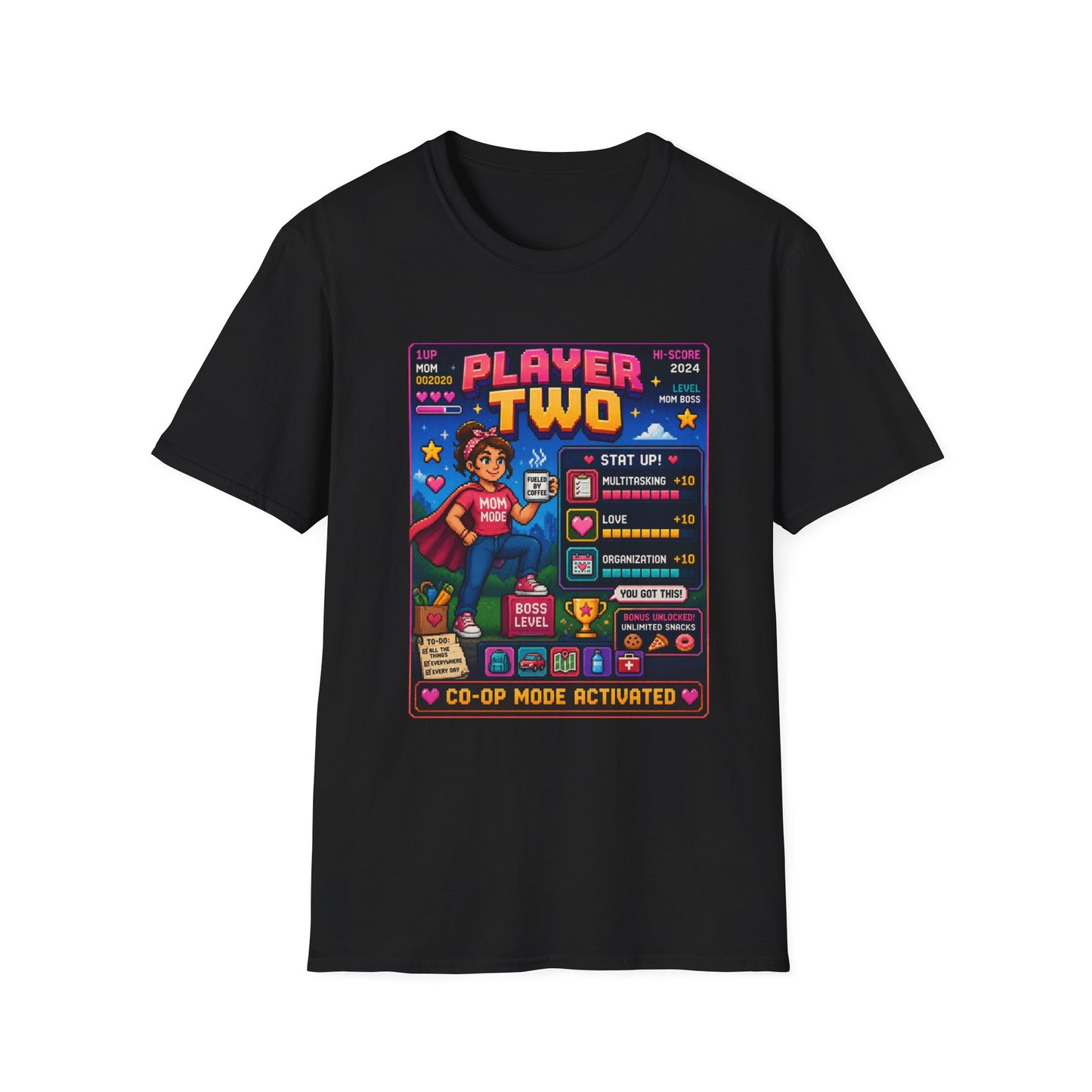 Player2 Mom 8 bit T Shirt