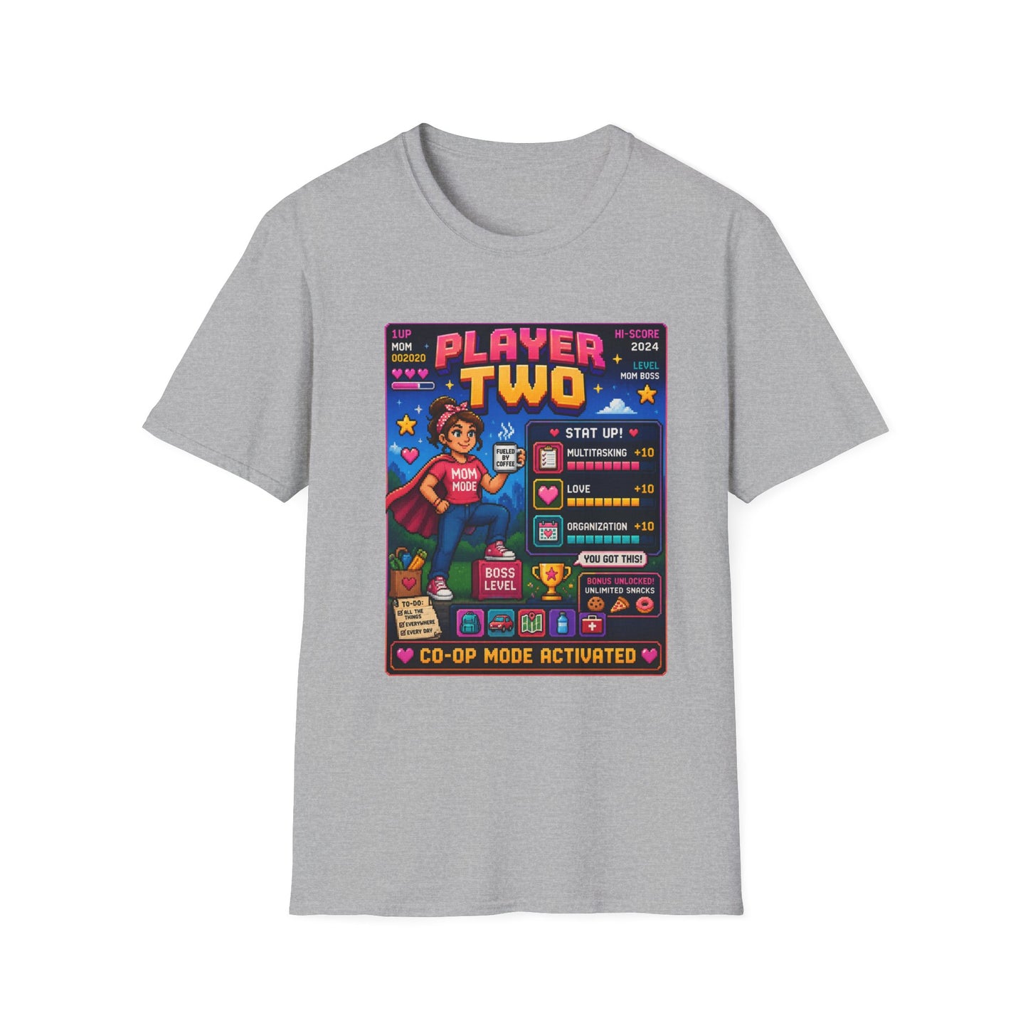 Player2 Mom 8 bit T Shirt