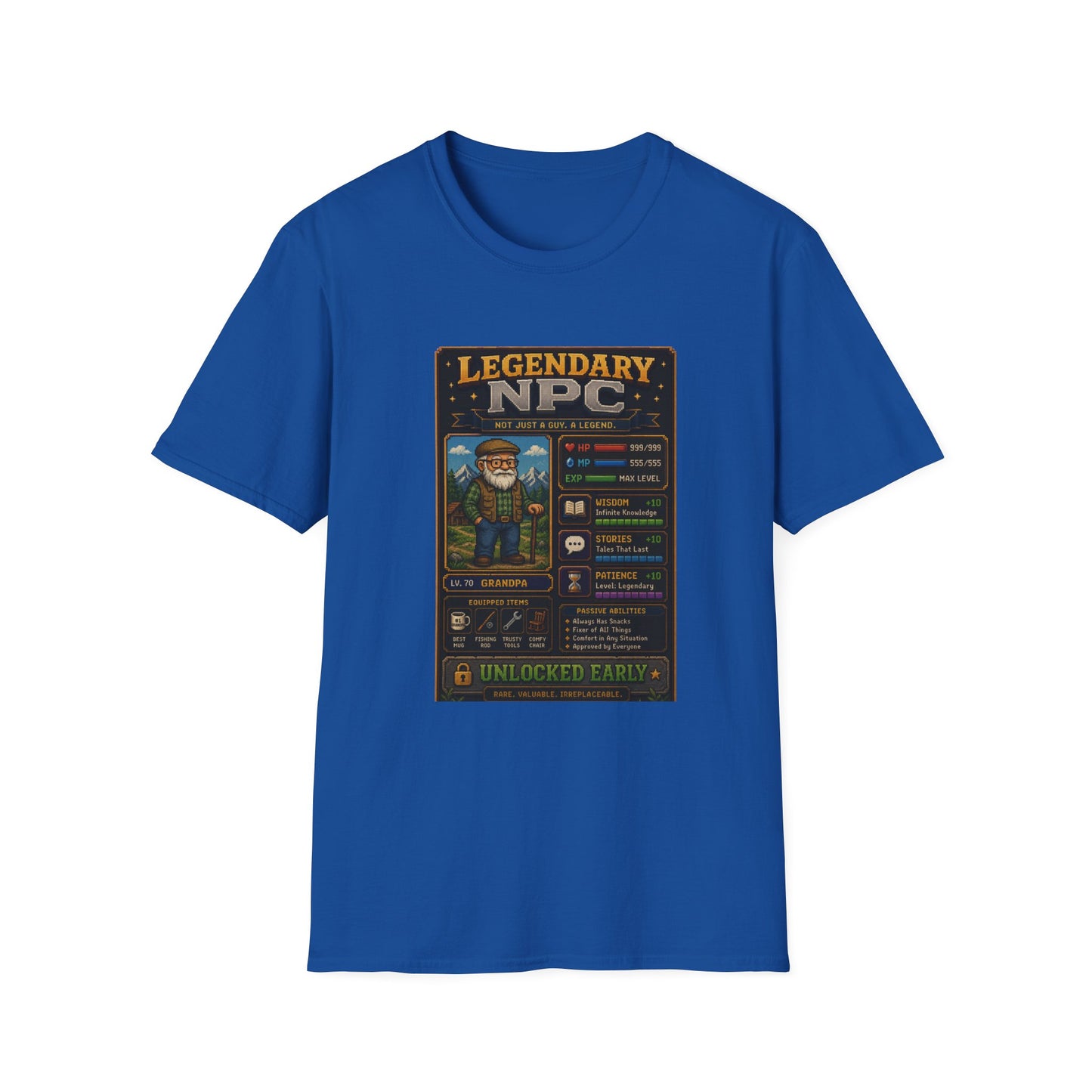 Legendary NPC Grandpa 8 bit T Shirt