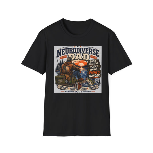 Nerodiverse Dad Built Different Fishing T Shirt