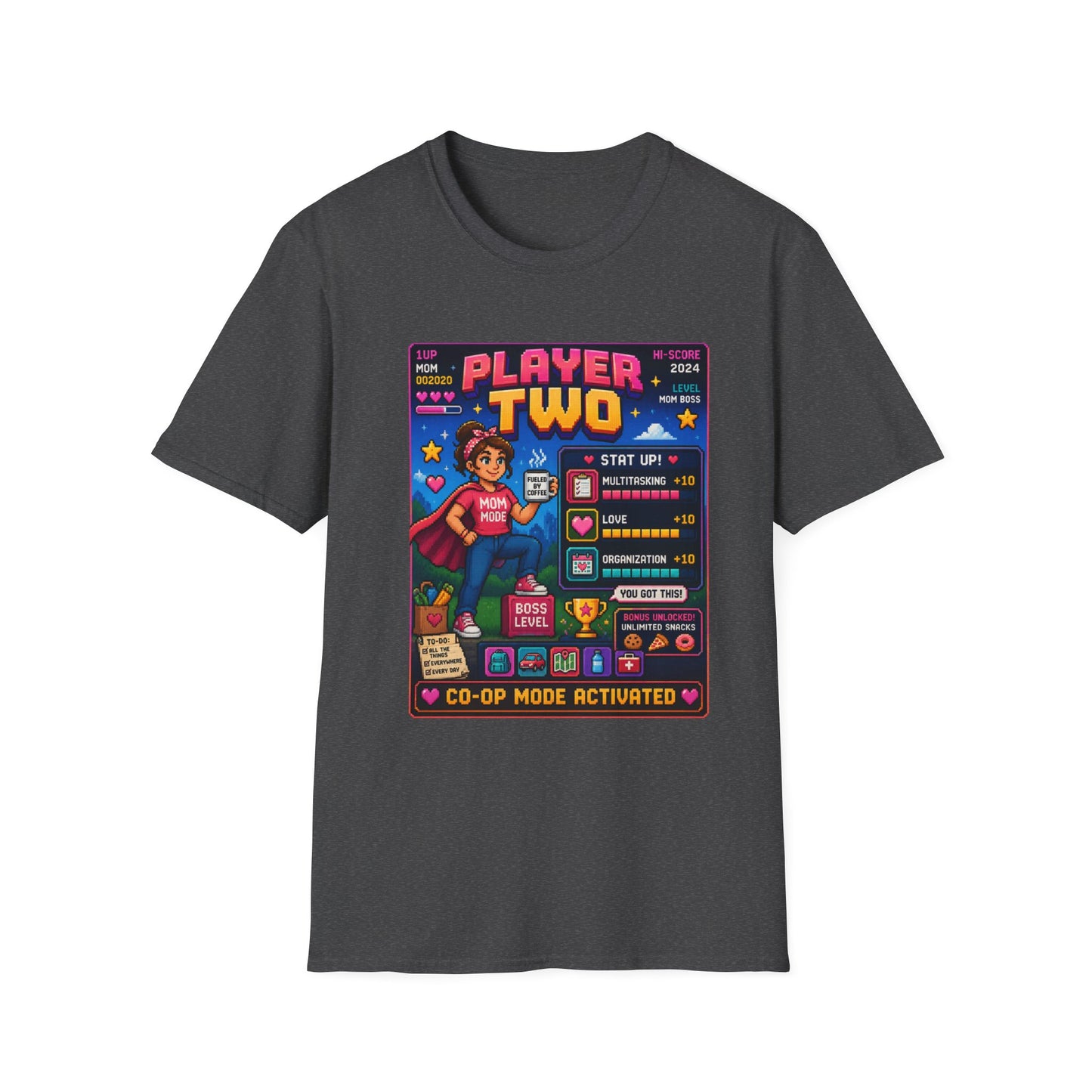 Player2 Mom 8 bit T Shirt