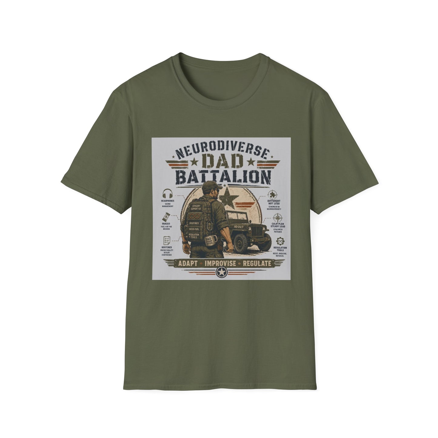 Neurodivese Dad Batallion Tshirt