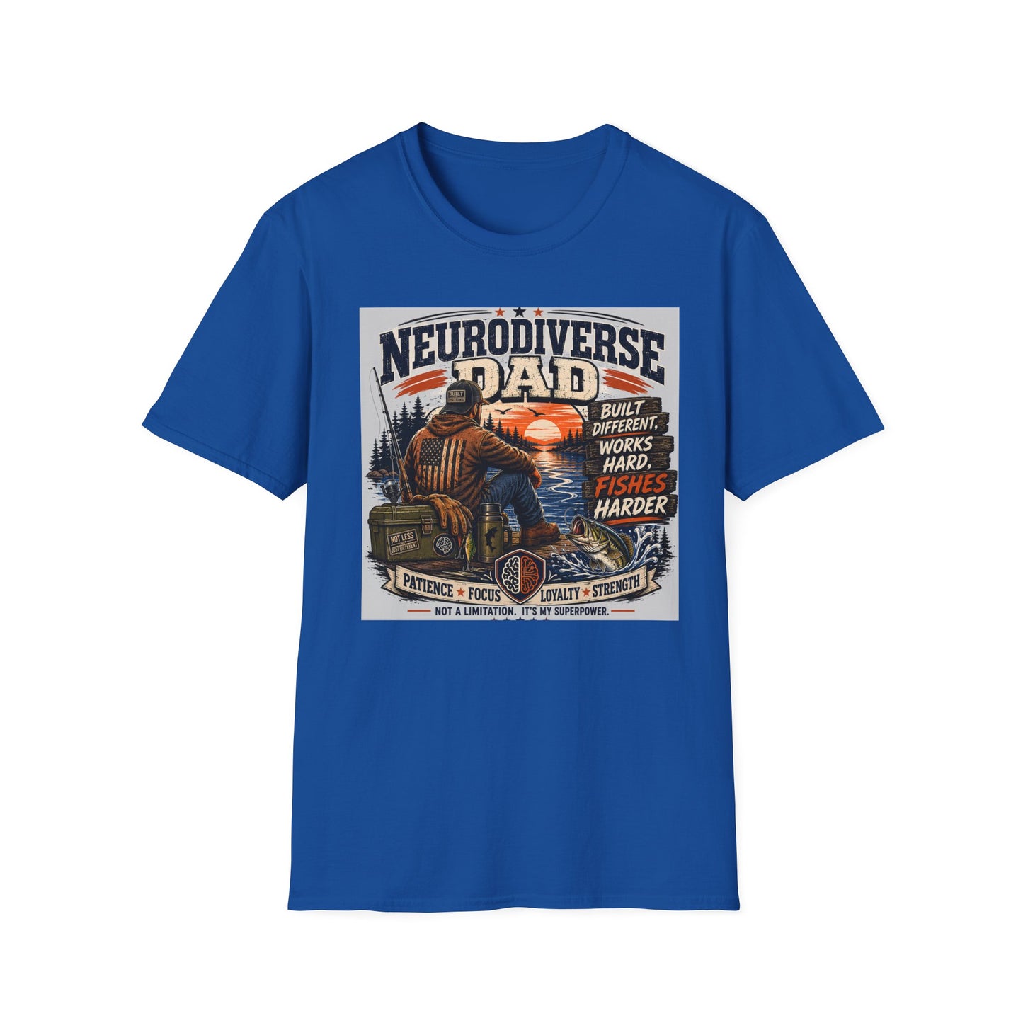 Nerodiverse Dad Built Different Fishing T Shirt