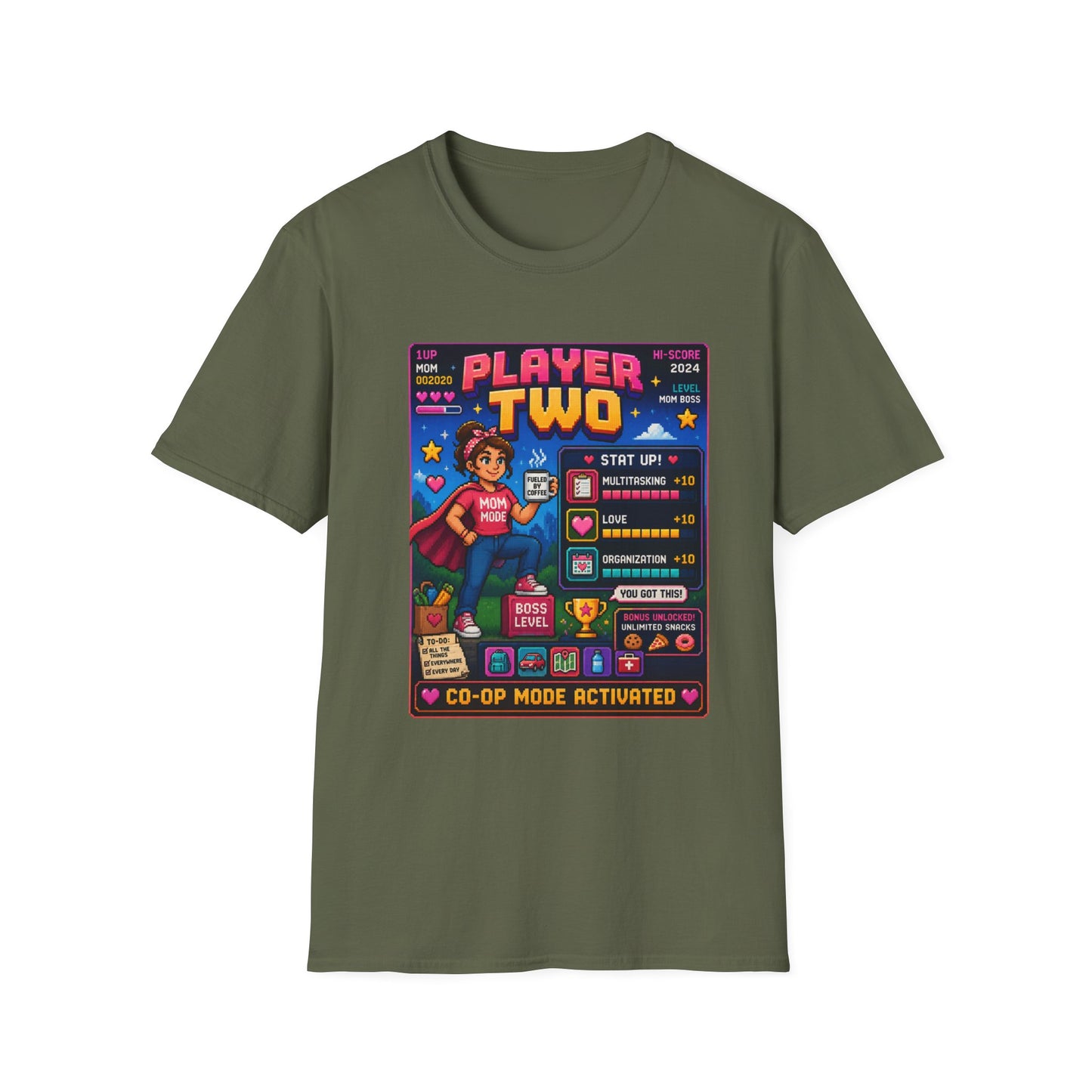 Player2 Mom 8 bit T Shirt