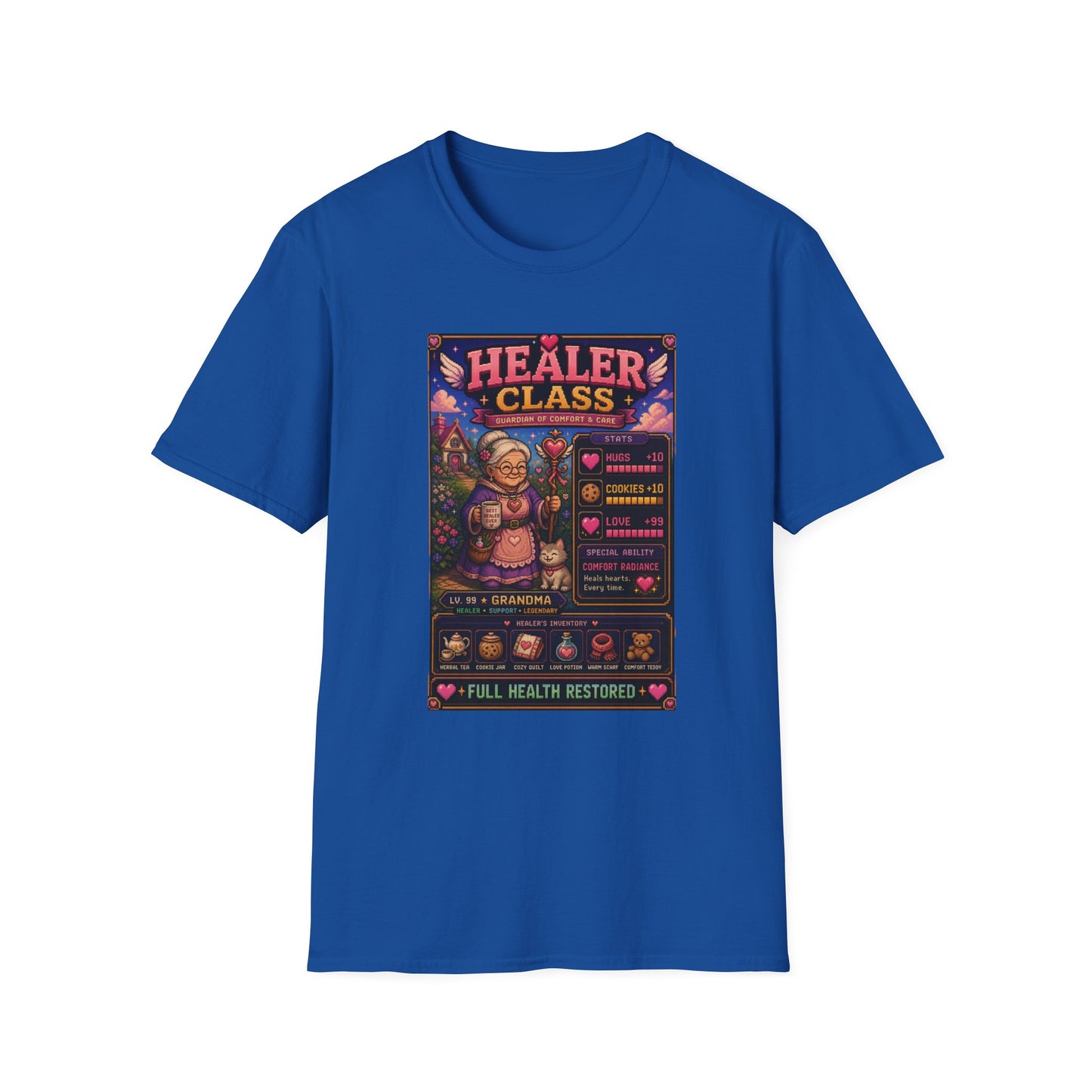 Healer Class Grandma 8 bit T Shirt
