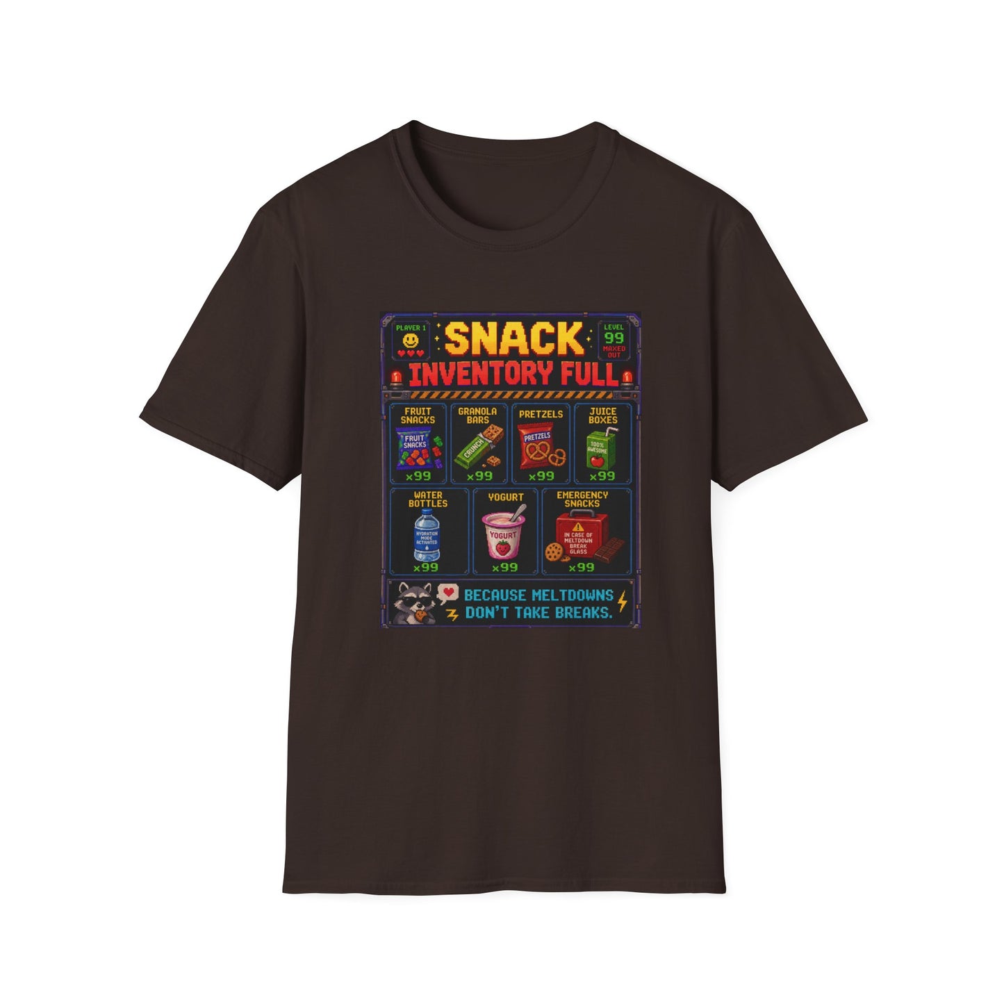 Snack Inventory Full 8 bit T Shirt