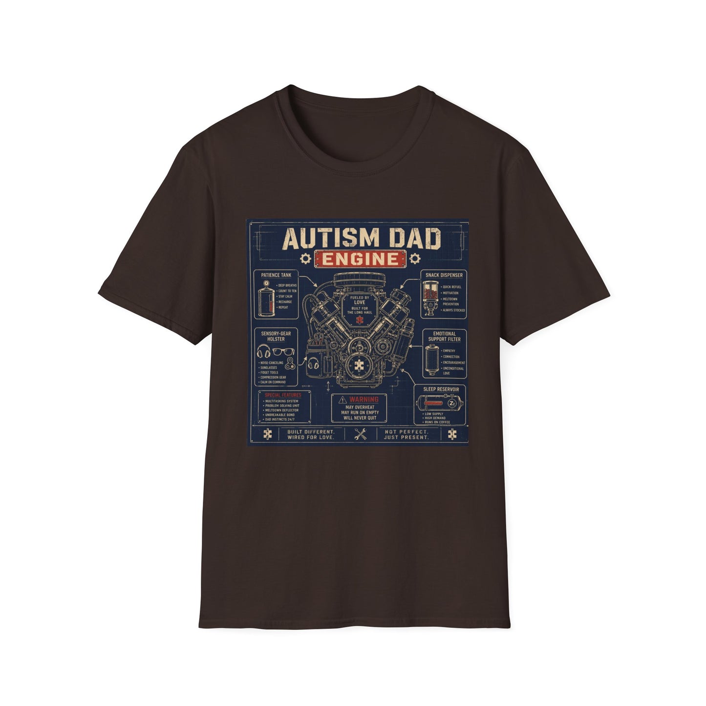 Autism Dad Engine T Shirt
