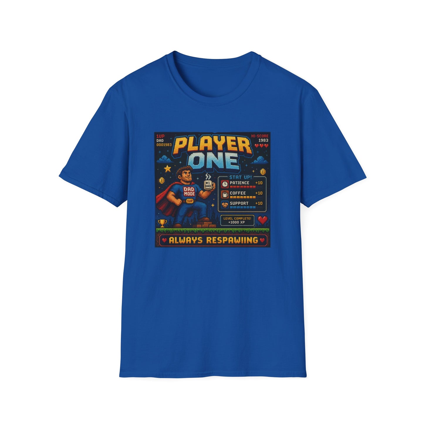 Player 1 Dad 8 bit T Shirt
