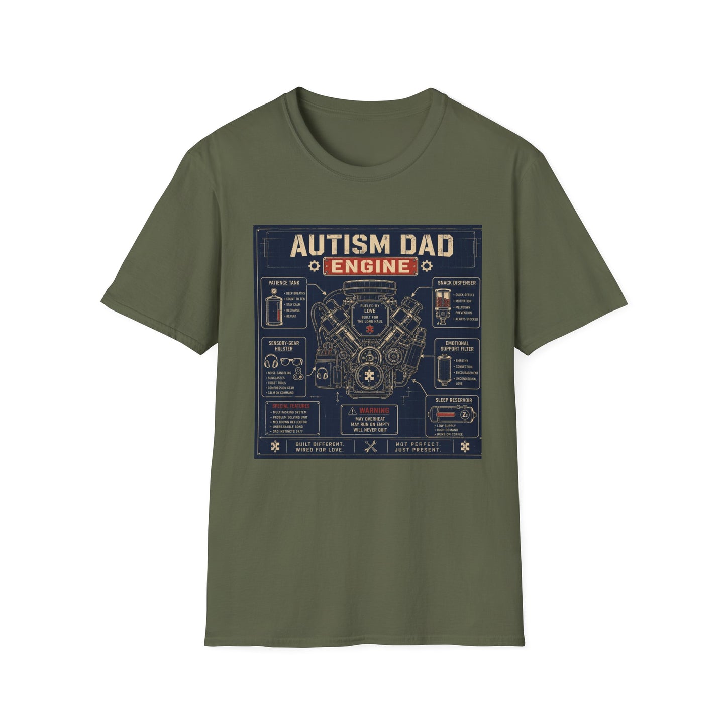 Autism Dad Engine T Shirt
