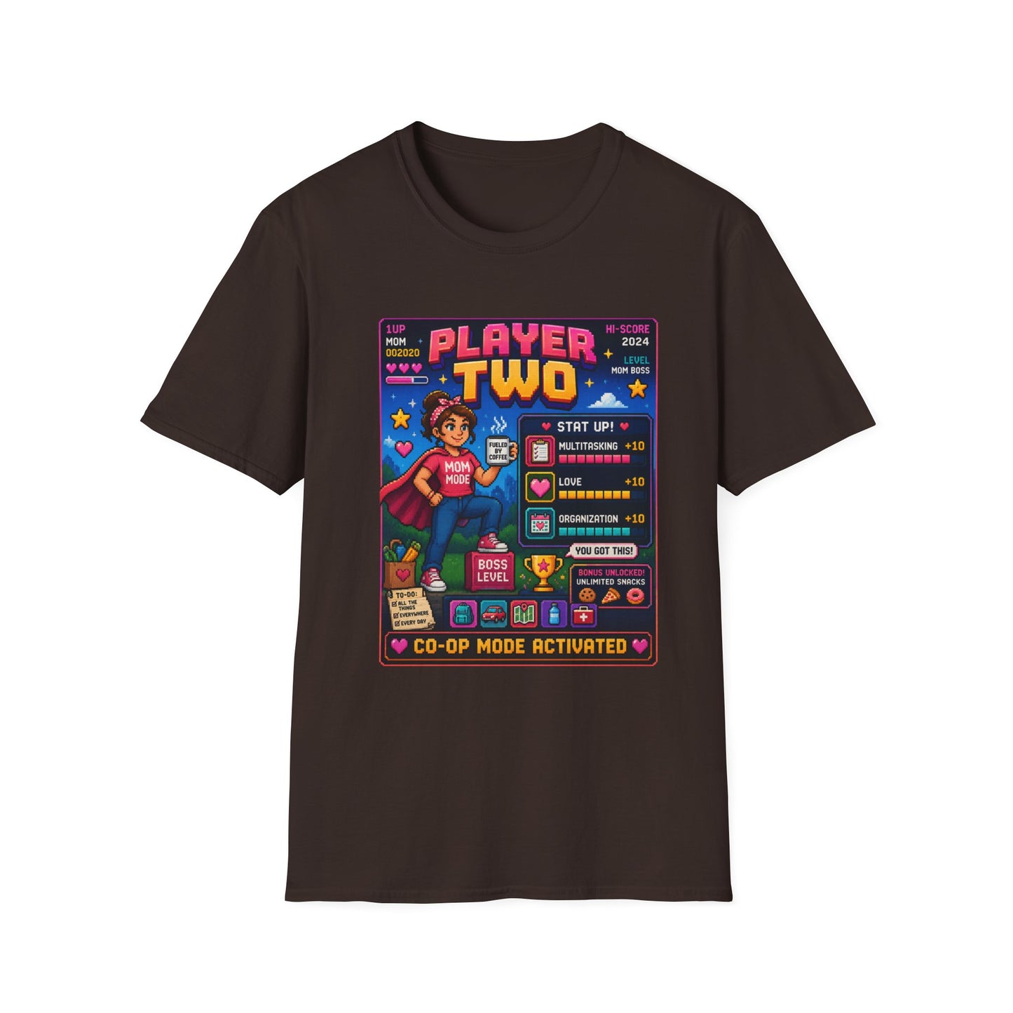 Player2 Mom 8 bit T Shirt