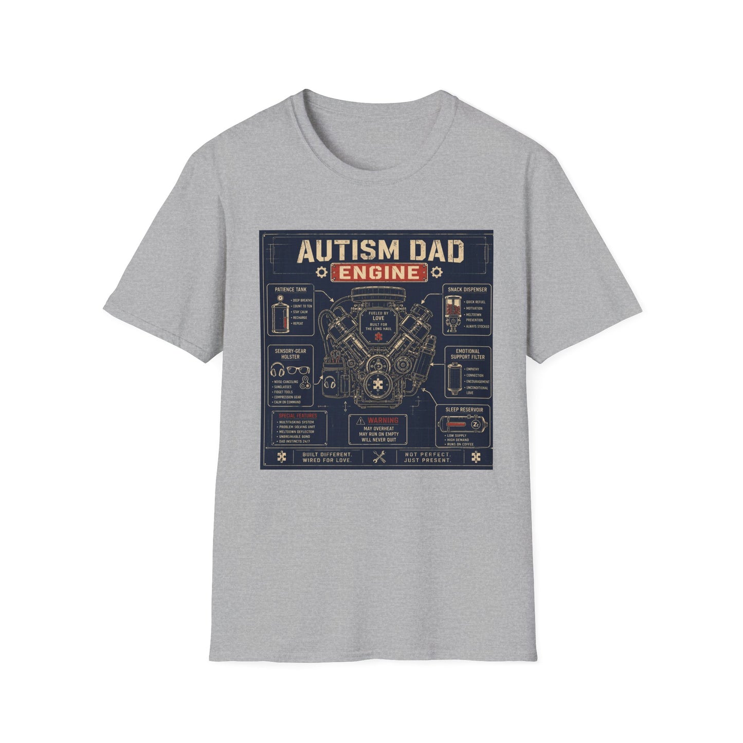 Autism Dad Engine T Shirt